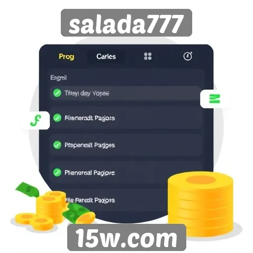 Funcionalidades de pagamento no salada777